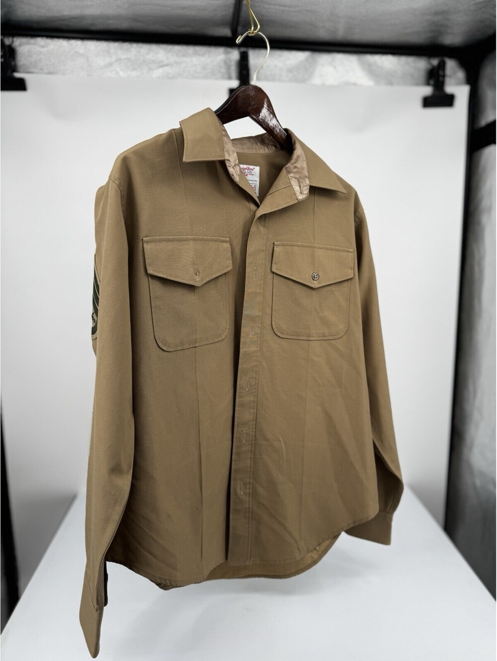 Vintage Marines Dress Shirt Staff Sergeant 16.5 x 35 Wool mens large military